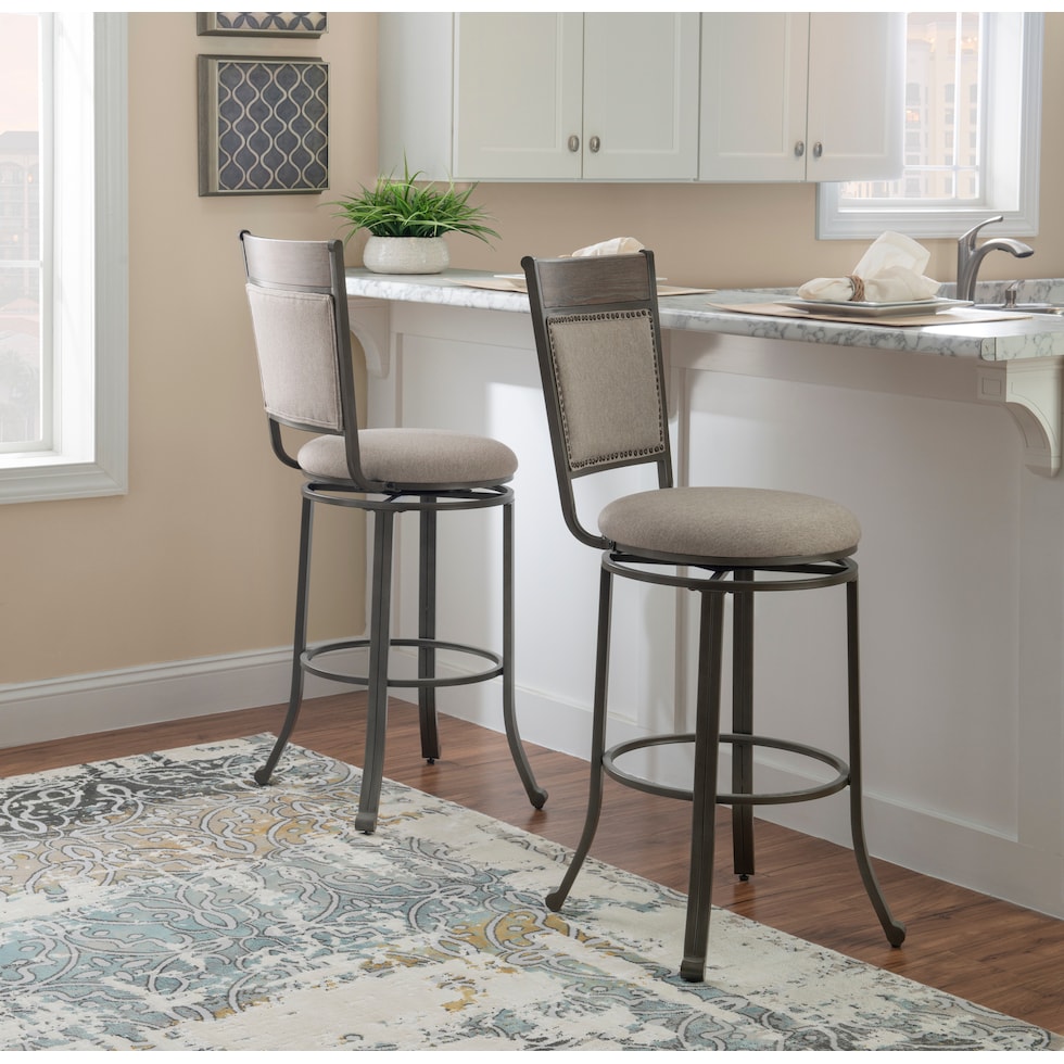 cyril gray bar stool   