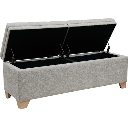 Dahlia Storage Bench - Gray