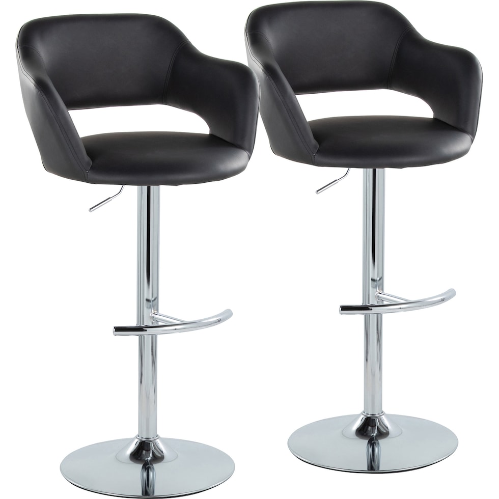 daina black chrome bar stool   