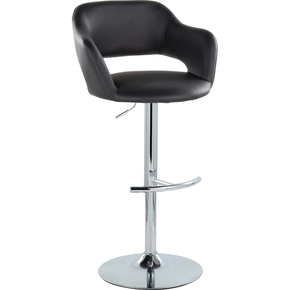 daina black chrome bar stool   