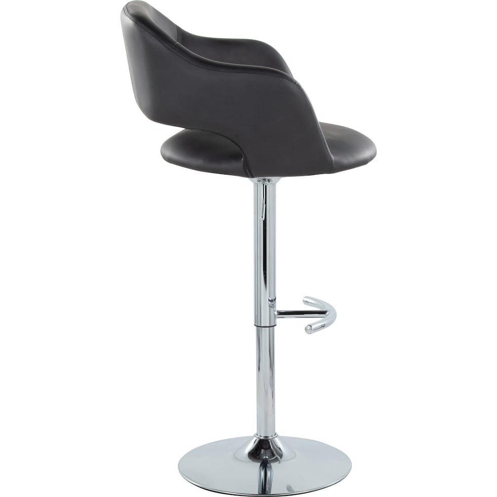 daina black chrome bar stool   