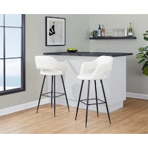daina cream black bar stool   