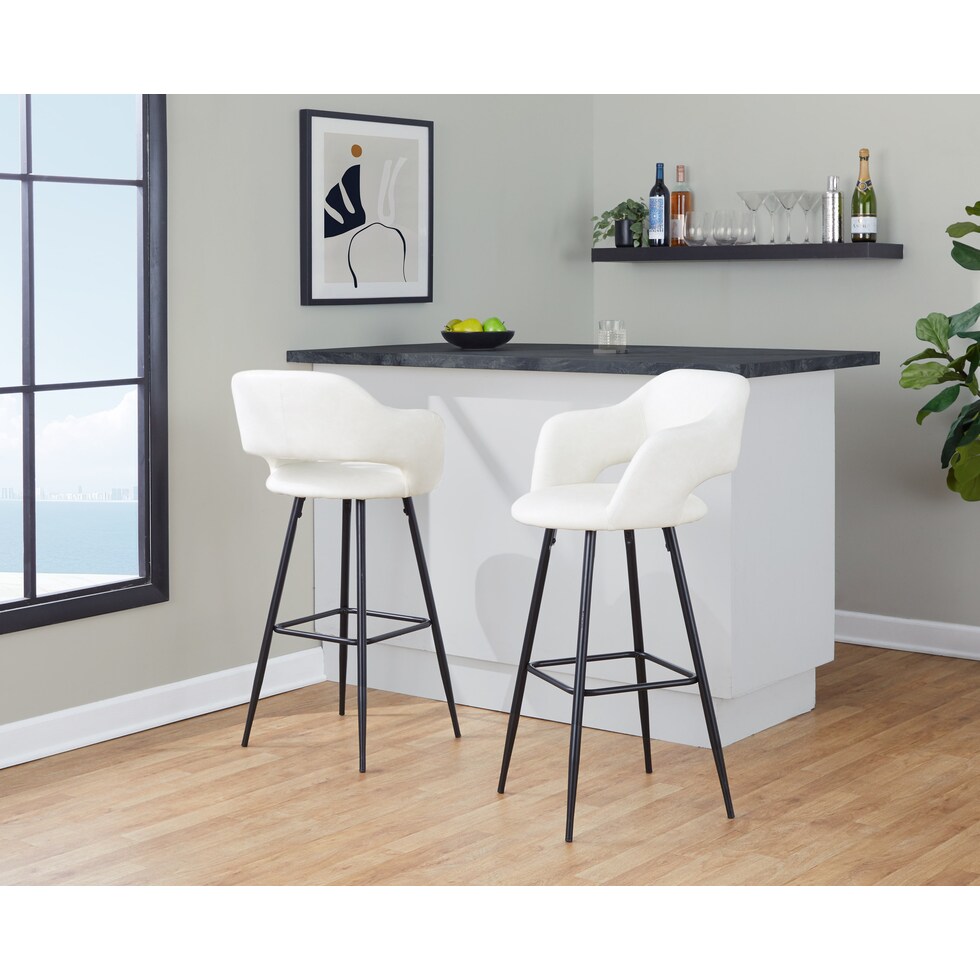 daina cream black bar stool   