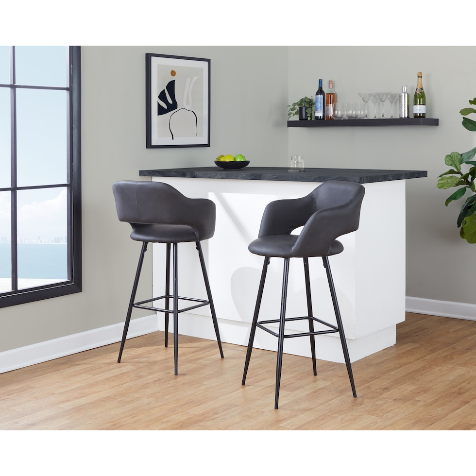 daina gray black bar stool   