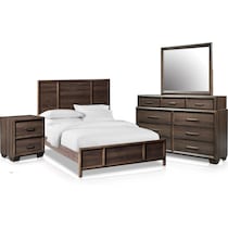 dakota dark brown  pc queen bedroom   