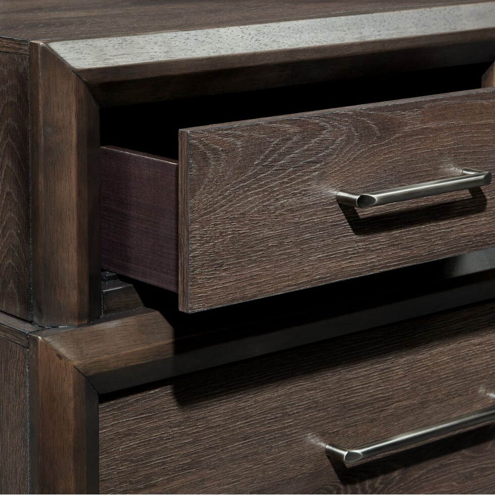 dakota dark brown dresser & mirror   