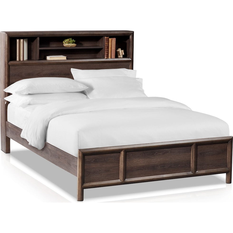 dakota dark brown queen bed   