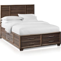 dakota dark brown queen storage bed   
