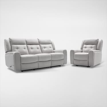 Damen Manual Reclining Gliding Sofa and Recliner Set