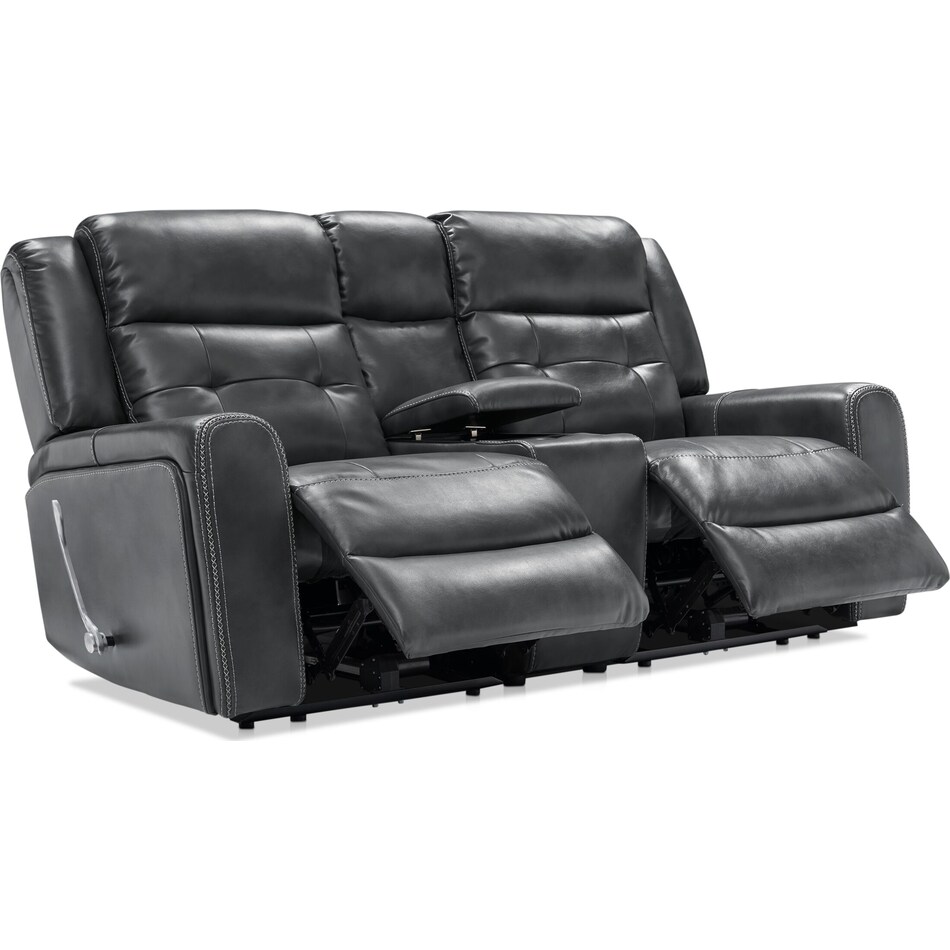 damen gray  pc manual reclining living room   