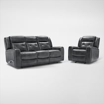 damen gray  pc manual reclining living room   