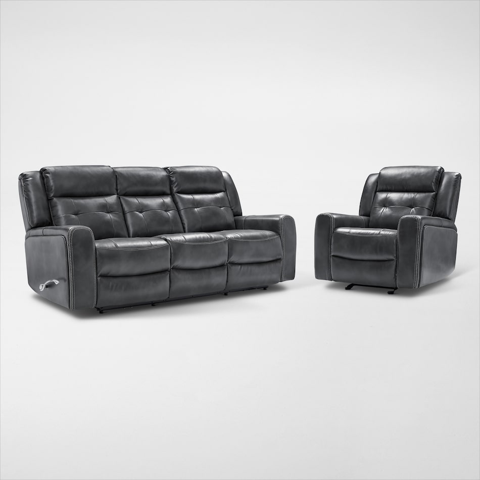 damen gray  pc manual reclining living room   