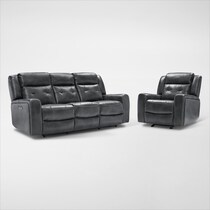 damen gray  pc power reclining living room   