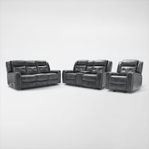 damen gray  pc manual reclining living room   