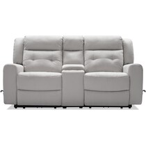 damen gray manual reclining loveseat   
