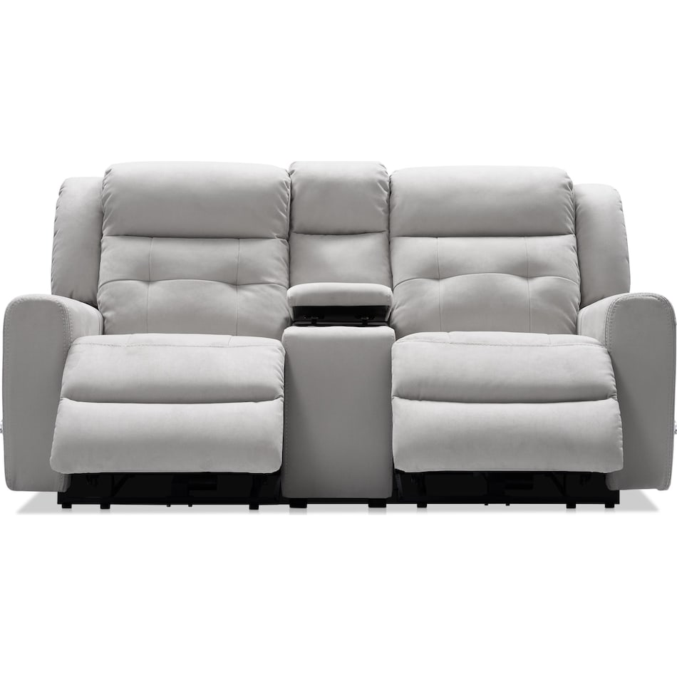 damen gray manual reclining loveseat   