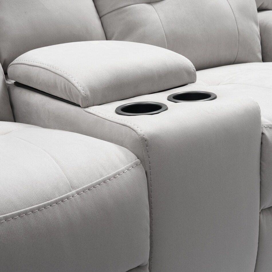 damen gray manual reclining loveseat   