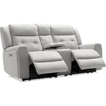damen gray power reclining loveseat   