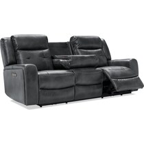 damen gray power reclining sofa   