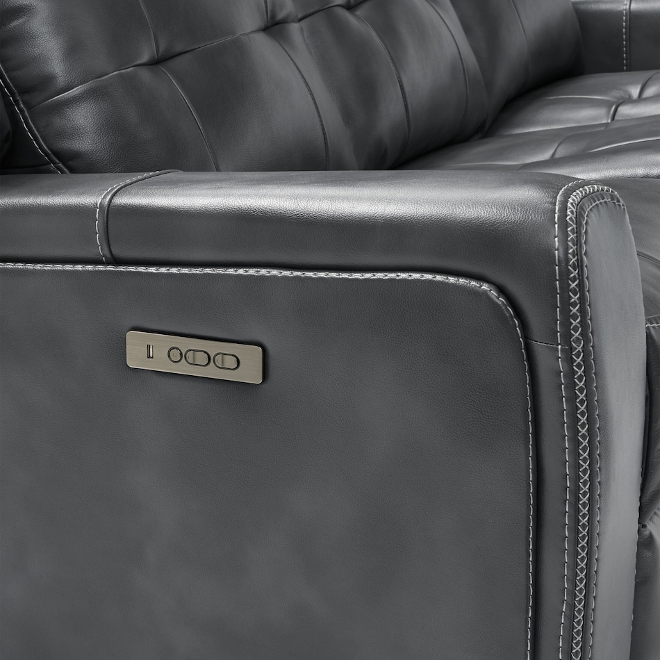 damen gray power reclining sofa   