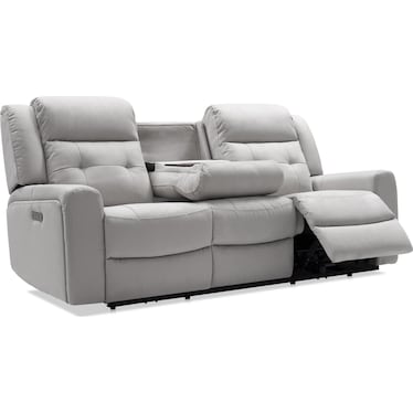 Damen Dual-Power Reclining Sofa with Drop-down Table