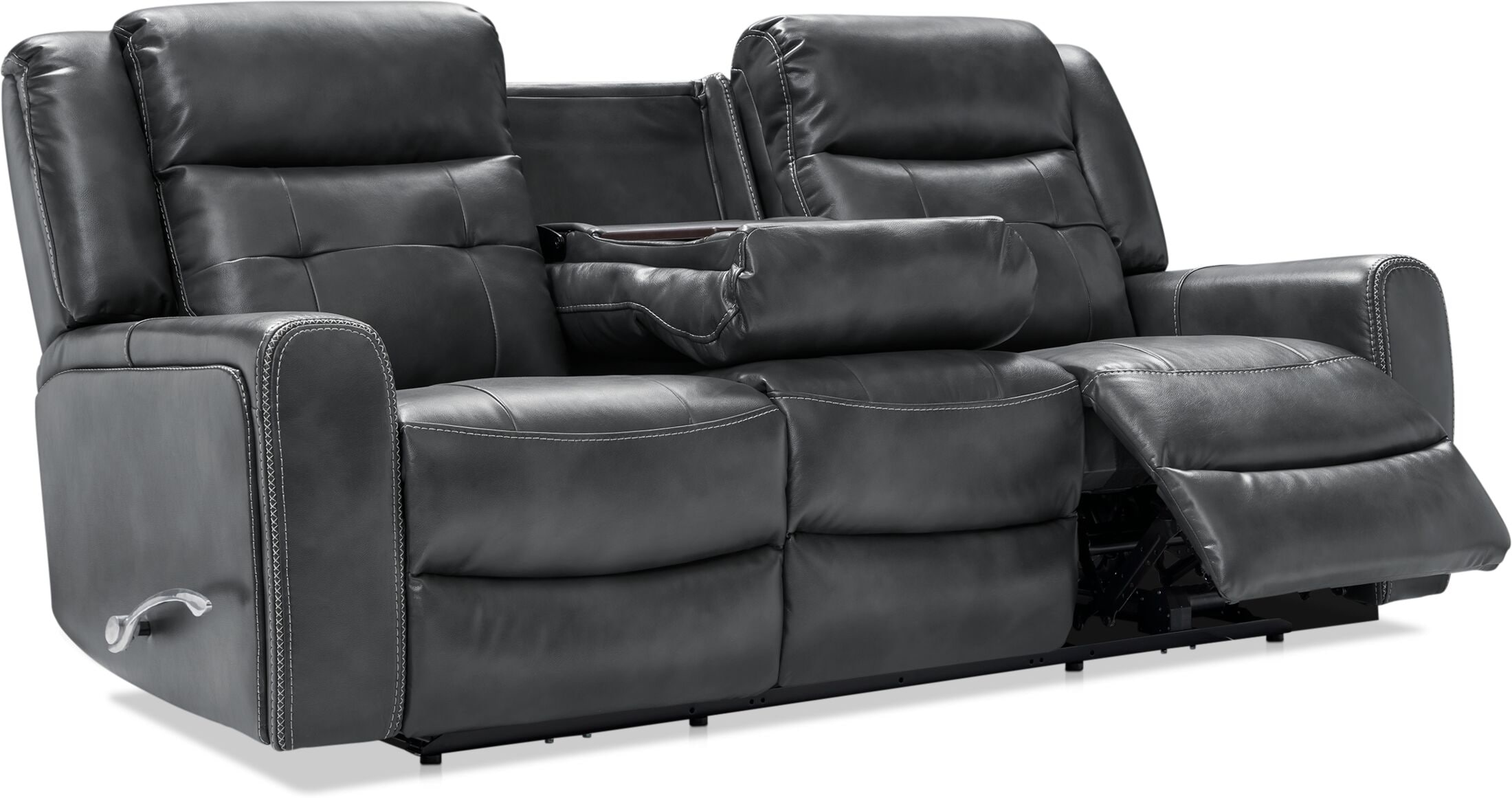 Damen Manual Reclining Gliding Sofa with Drop-down Table