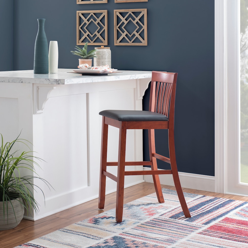 damian dark brown bar stool   