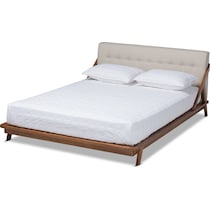 damini beige walnut queen bed   