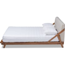 damini beige walnut queen bed   