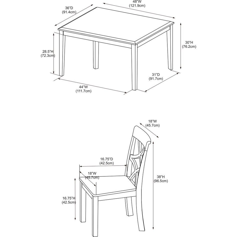 Dani Dining Table and 4 Dining Chairs | Value City Furniture