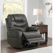 daniels dark brown power recliner   
