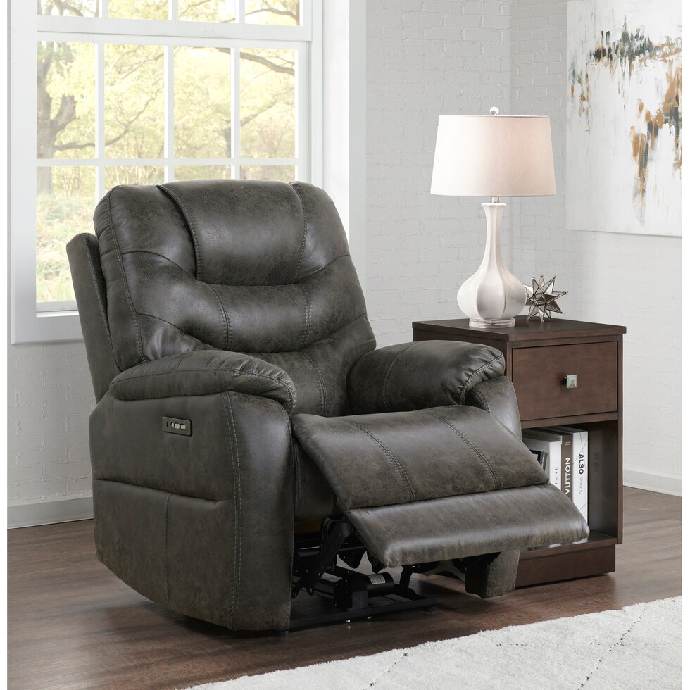 daniels dark brown power recliner   