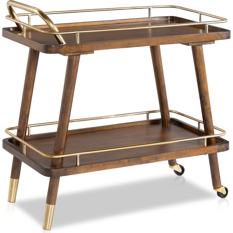 darby dark brown bar cart   