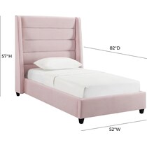 darcy pink twin bed   