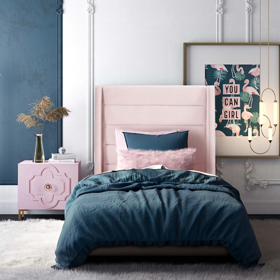 darcy pink twin bed   