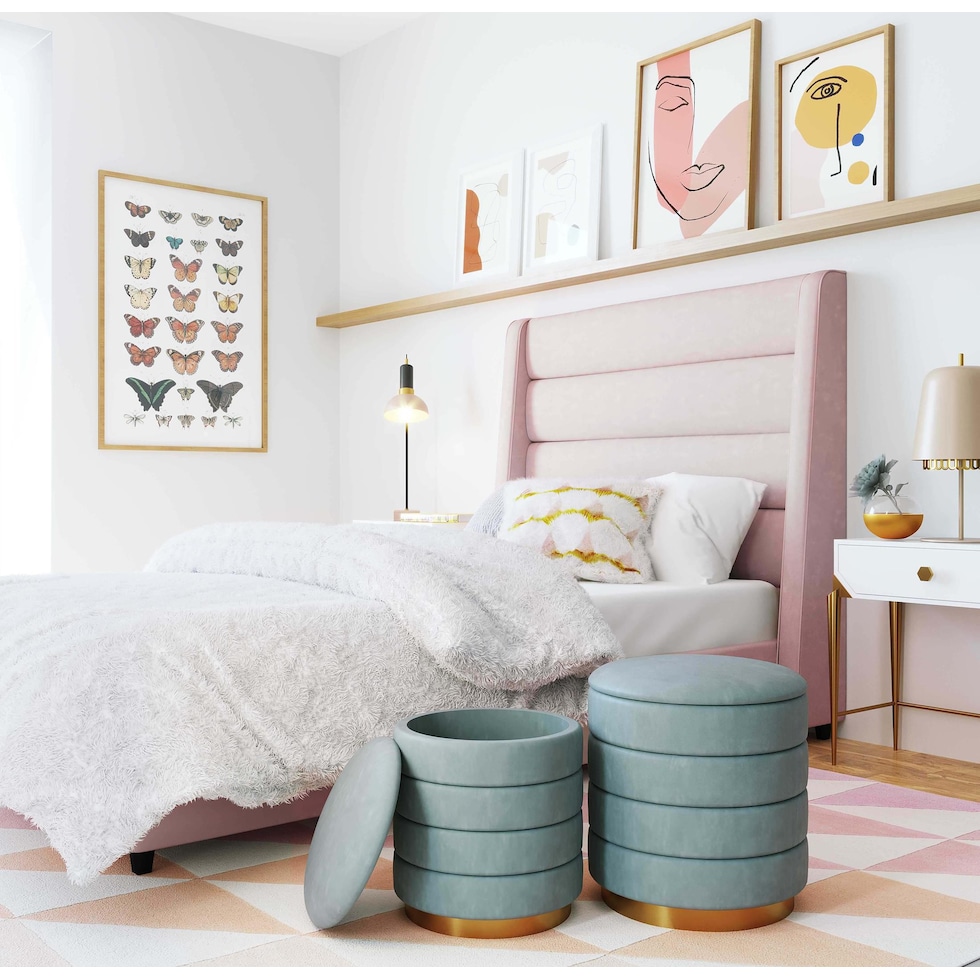 darcy pink twin bed   