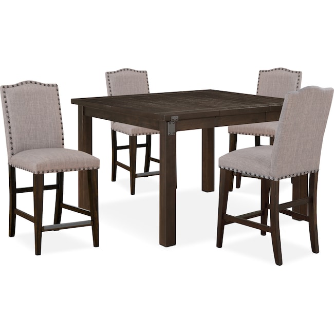 Dining Room Furniture - Hampton Counter-Height Dining Table and 4 Upholstered Stools