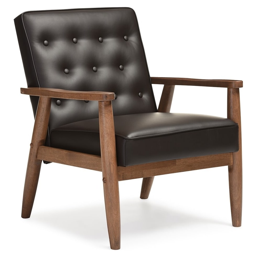 dark brown accent chair   