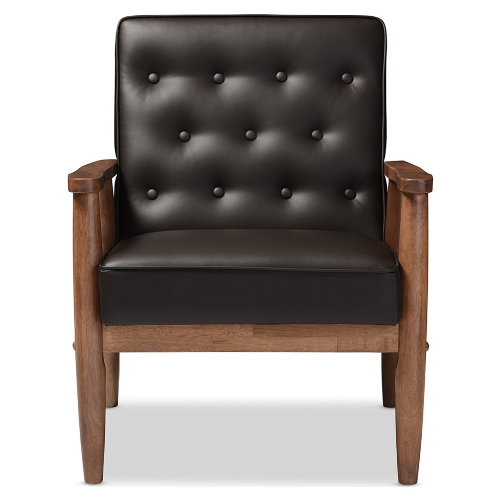 dark brown accent chair   