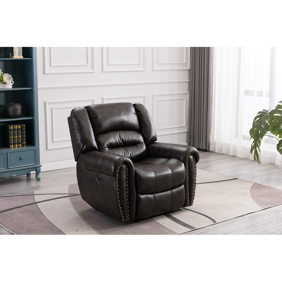 dark brown power recliner   