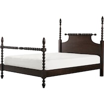 dark brown queen bed   