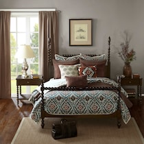 dark brown queen bed   