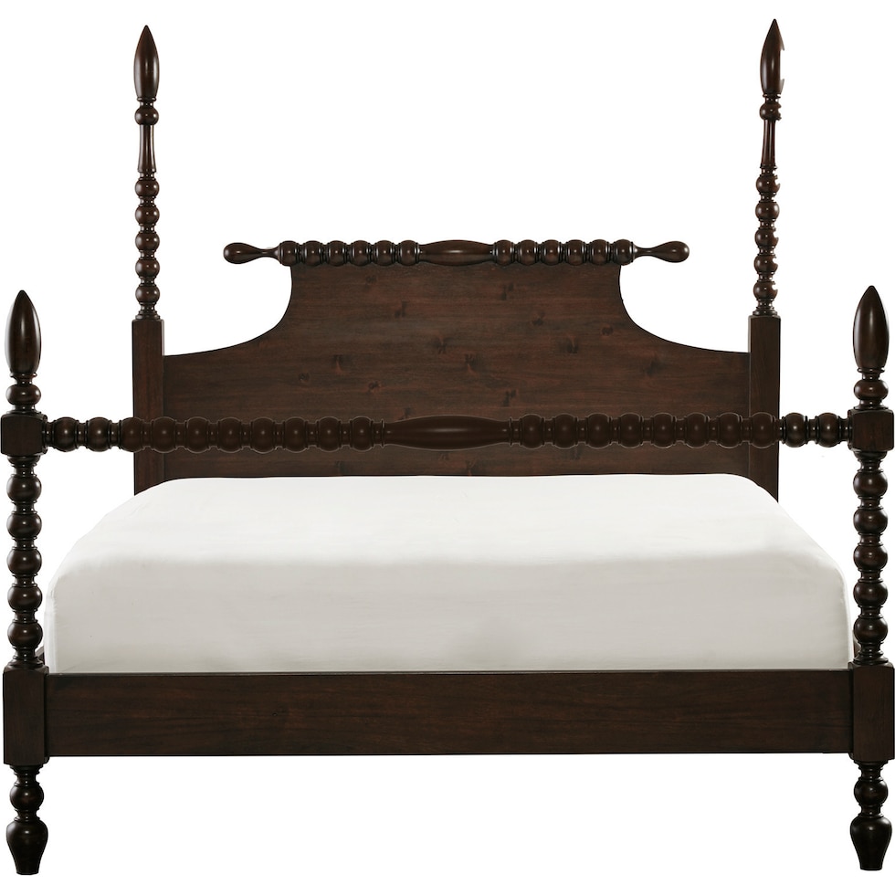 dark brown queen bed   