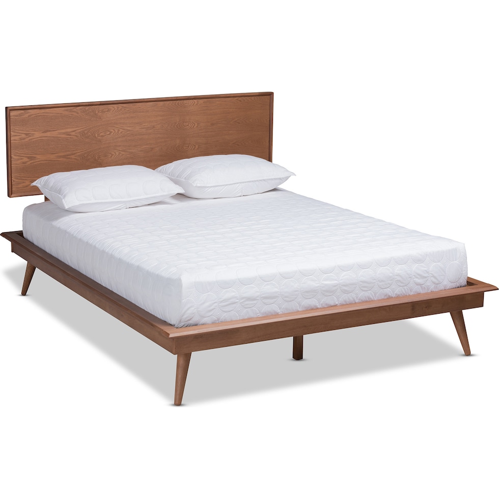 dark brown queen bed   