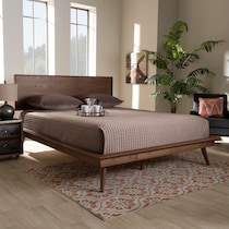 dark brown queen bed   