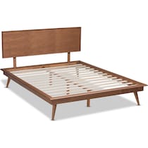 dark brown queen bed   