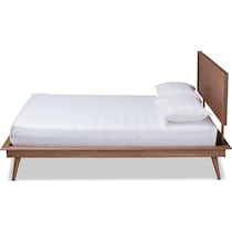 dark brown queen bed   