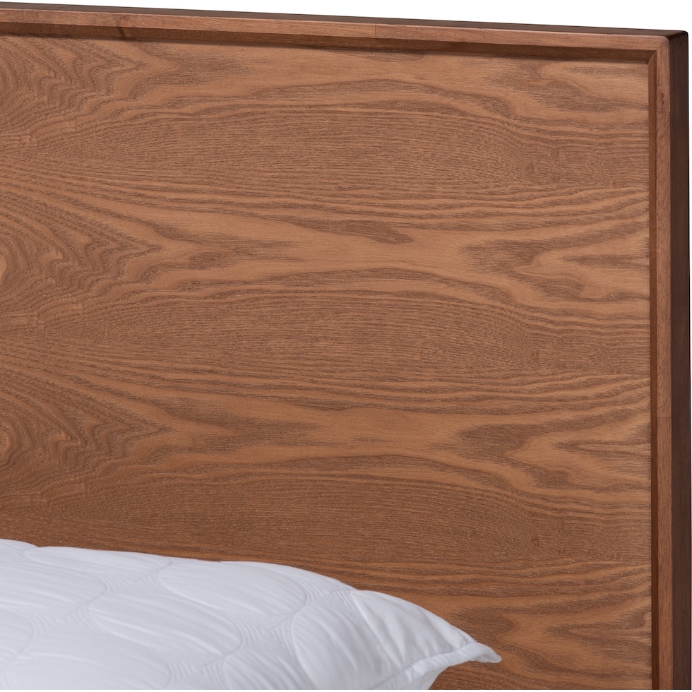 dark brown queen bed   