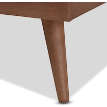 dark brown queen bed   