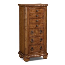 darla light brown jewelry armoire   